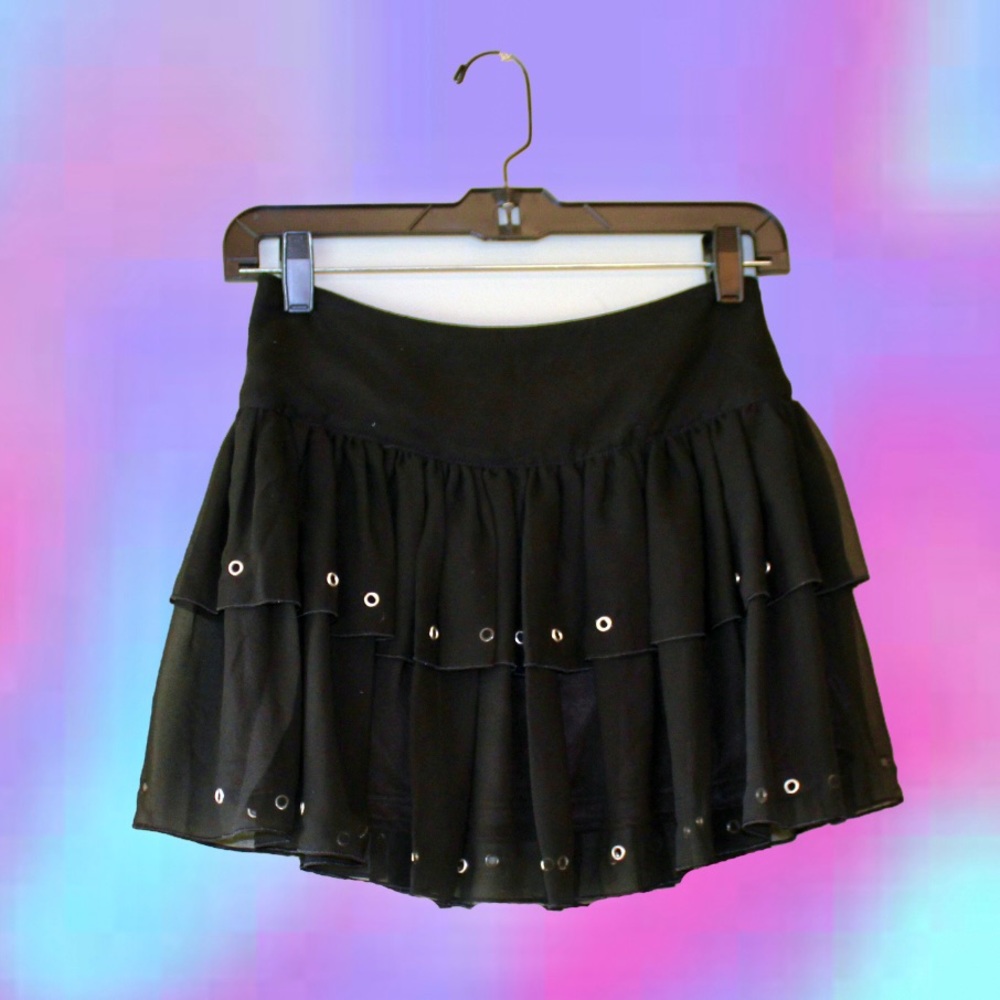 Black Tiered Punk Skirt